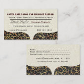 Leopard-Druck-Massage-Salon Terminkarte (Vorne/Hinten)