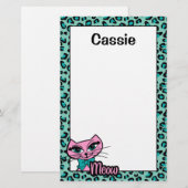 Leopard-Druck-Miezekatze-Briefpapier Briefpapier (Vorne/Hinten)
