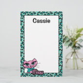 Leopard-Druck-Miezekatze-Briefpapier Briefpapier (Stehend Vorderseite)