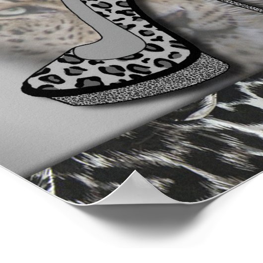 Leopard-Druck mit hoher Ferse mit Leopard Poster (Ecke)