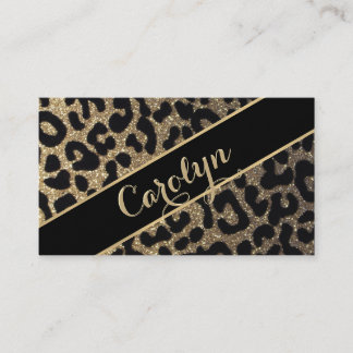 Leopard-Druck mit schwarzem Band Visitenkarte