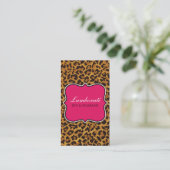 Leopard-Druck-Modedesigner-elegantes modernes Rosa Visitenkarte (Stehend Vorderseite)