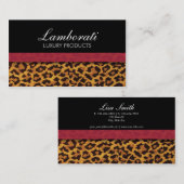 Leopard-Druck-Modedesigner-elegantes modernes Visitenkarte (Vorne/Hinten)