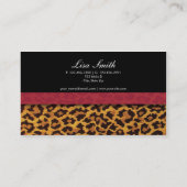 Leopard-Druck-Modedesigner-elegantes modernes Visitenkarte (Rückseite)