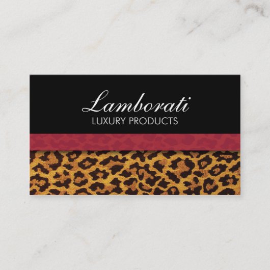 Leopard-Druck-Modedesigner-elegantes modernes Visitenkarte (Vorderseite)
