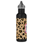 Leopard-Druck-Monogramm Edelstahlflasche (Links)