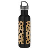 Leopard-Druck-Monogramm Edelstahlflasche (Rückseite)