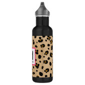 Leopard-Druck-Monogramm Edelstahlflasche (Rechts)