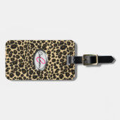 Leopard-Druck-Monogramm Gepäckanhänger (Vorderseite horizontal)