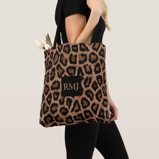 LEOPARD Druck-MONOGRAMm-hoch Tasche (Von Nahem)