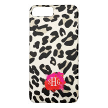 Leopard-Druck-Monogramm iPhone 7 Plusfall