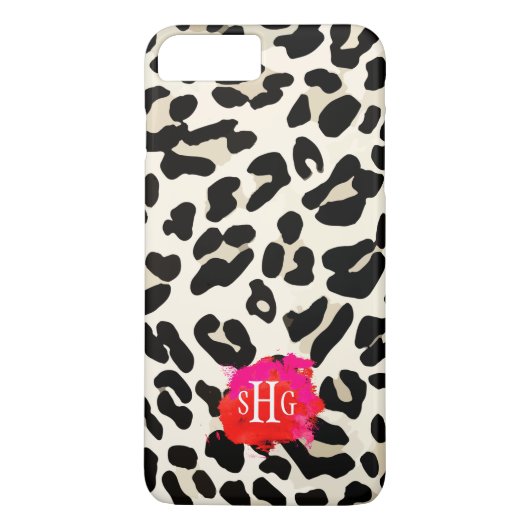 Leopard-Druck-Monogramm iPhone 7 Plusfall Case-Mate iPhone Hülle (Rückseite)