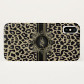 Leopard-Druck-Monogramm iPhone X Fall Case-Mate iPhone Hülle (Rückseite (Horizontal))