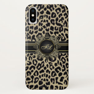 Leopard-Druck-Monogramm iPhone X Fall Case-Mate iPhone Hülle
