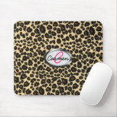 Leopard-Druck-Monogramm Mousepad (Mit Mouse)