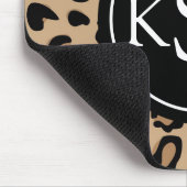 Leopard-Druck-Monogramm Mousepad (Ecke)