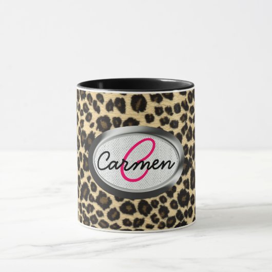 Leopard-Druck-Monogramm Tasse (Zentrum)