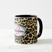 Leopard-Druck-Monogramm Tasse (VorderseiteRechts)