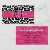 Leopard-Druck-Monogramm-Visitenkarte Visitenkarte (Vorne/Hinten)