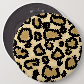 Leopard-Druck-Muster, Brown und Schwarzes Button (Vorne & Hinten)