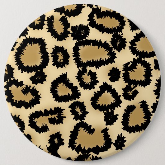 Leopard-Druck-Muster, Brown und Schwarzes Button (Vorderseite)