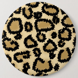 Leopard-Druck-Muster, Brown und Schwarzes Button