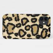 Leopard-Druck-Muster, Brown und Schwarzes Case-Mate iPhone Hülle (Rückseite (Horizontal))