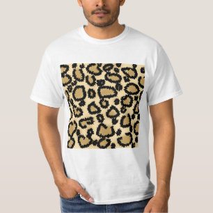 Leopard-Druck-Muster, Brown und Schwarzes T-Shirt