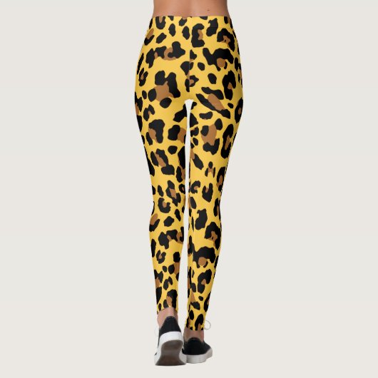 Leopard-Druck-Muster Leggings (Rückseite)