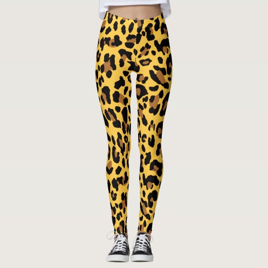 Leopard-Druck-Muster Leggings (Vorderseite)