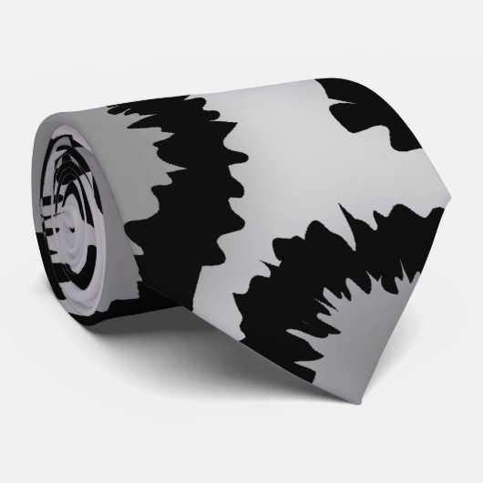 Leopard-Druck-Muster, Schwarzes und Grau Krawatte (Gerollt)