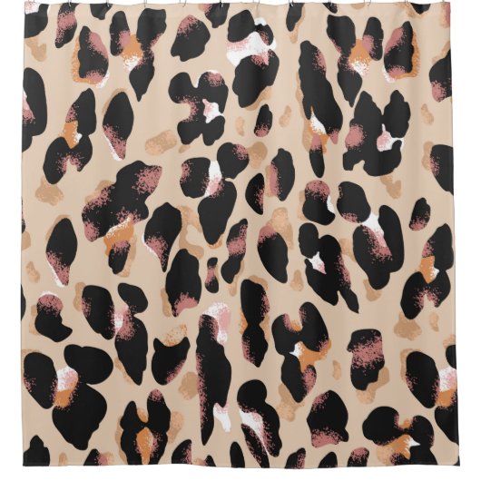 Leopard-Druck nahtlos Muster Duschvorhang (Vorderseite)