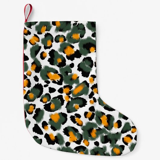 Leopard-Druck nahtlos Muster Kleiner Weihnachtsstrumpf (Vorderseite)