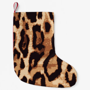 Leopard-Druck nahtlos Muster Kleiner Weihnachtsstrumpf