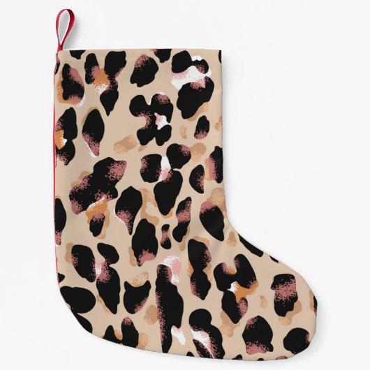 Leopard-Druck nahtlos Muster Kleiner Weihnachtsstrumpf (Vorderseite)
