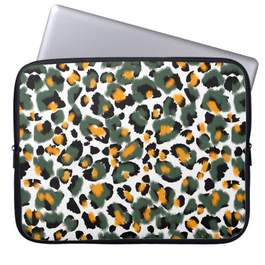 Leopard-Druck nahtlos Muster Laptopschutzhülle (Vorderseite)