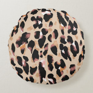 Leopard-Druck nahtlos Muster Rundes Kissen