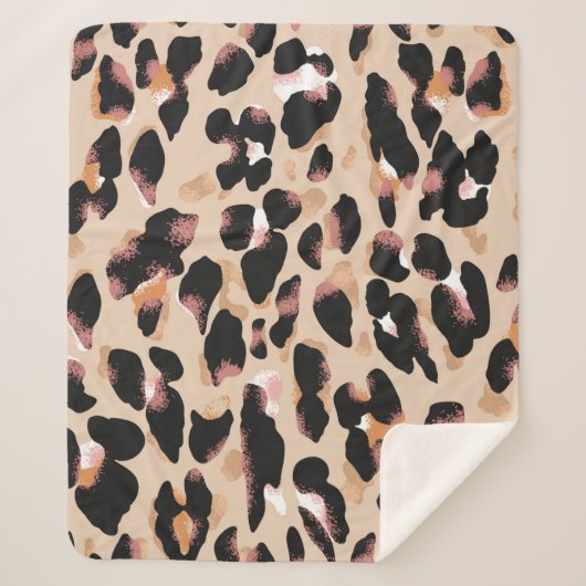 Leopard-Druck nahtlos Muster Sherpadecke (Vorderseite)