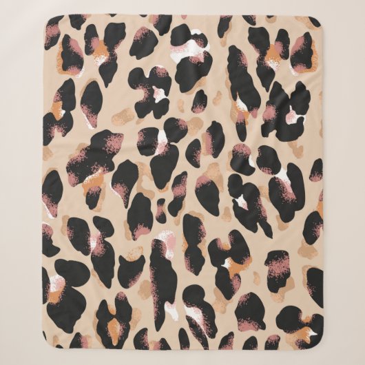 Leopard-Druck nahtlos Sherpadecke (Vorderseite)