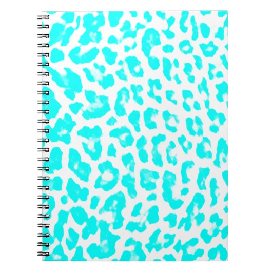 Leopard-Druck-Notizbuch Lite blaues Notizblock (Vorderseite)