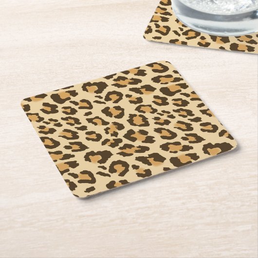 Leopard-Druck-Papier-Untersetzer Rechteckiger Pappuntersetzer (angewinkelt)