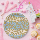 Leopard-Druck-Party-Teller (blau) Pappteller (Party)