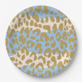 Leopard-Druck-Party-Teller (blau) Pappteller (Vorderseite)