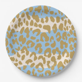 Leopard-Druck-Party-Teller (blau) Pappteller