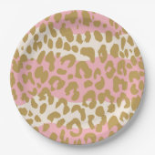 Leopard-Druck-Party-Teller (Rosa) Pappteller (Vorderseite)