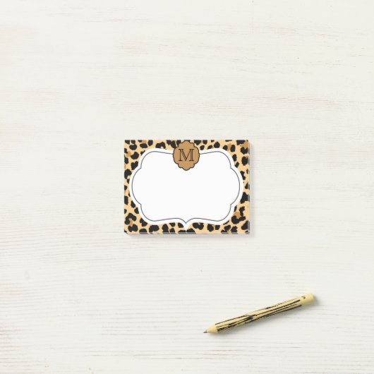 Leopard-Druck-personalisierte Post-it Klebezettel (Auf Schreibtisch)