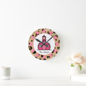 Leopard-Druck-personalisierte Uhr für Lehrer (Zuhause)