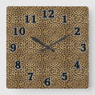 Leopard-Druck-Quadrat-Wanduhr Quadratische Wanduhr