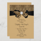 Leopard-Druck-Raum-Kristall-Diamant-Bonbon 16 Einladung (Vorne/Hinten)
