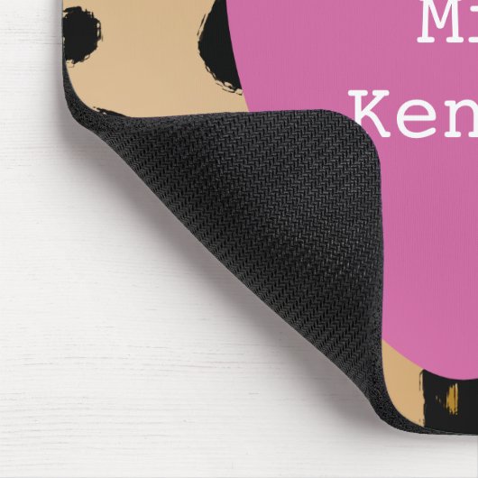 Leopard-Druck-Rosa-Apple-Lehrer Mousepad (Ecke)